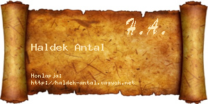 Haldek Antal névjegykártya